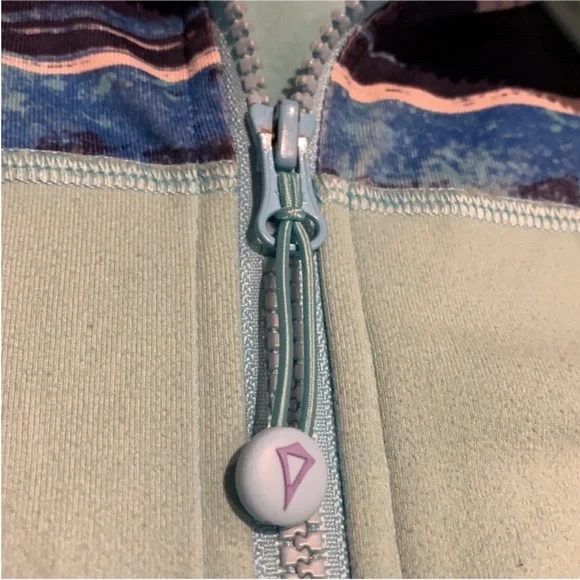 Ivivva by Lululemon Teal/Blue with Patterns Full-Zip Long Sleeve Jacket -size 14 - Picture 10 of 14